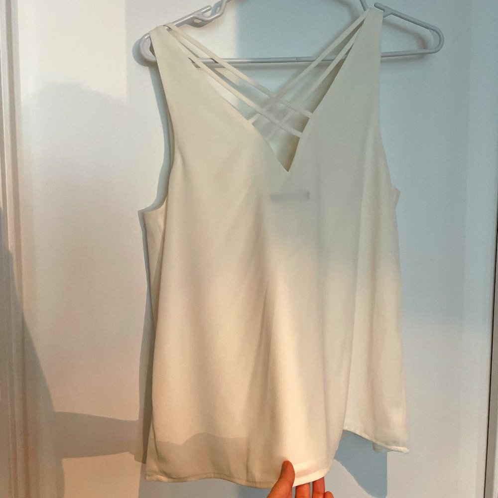 NWT EXPRESS XS White Strappy Back Tank Top